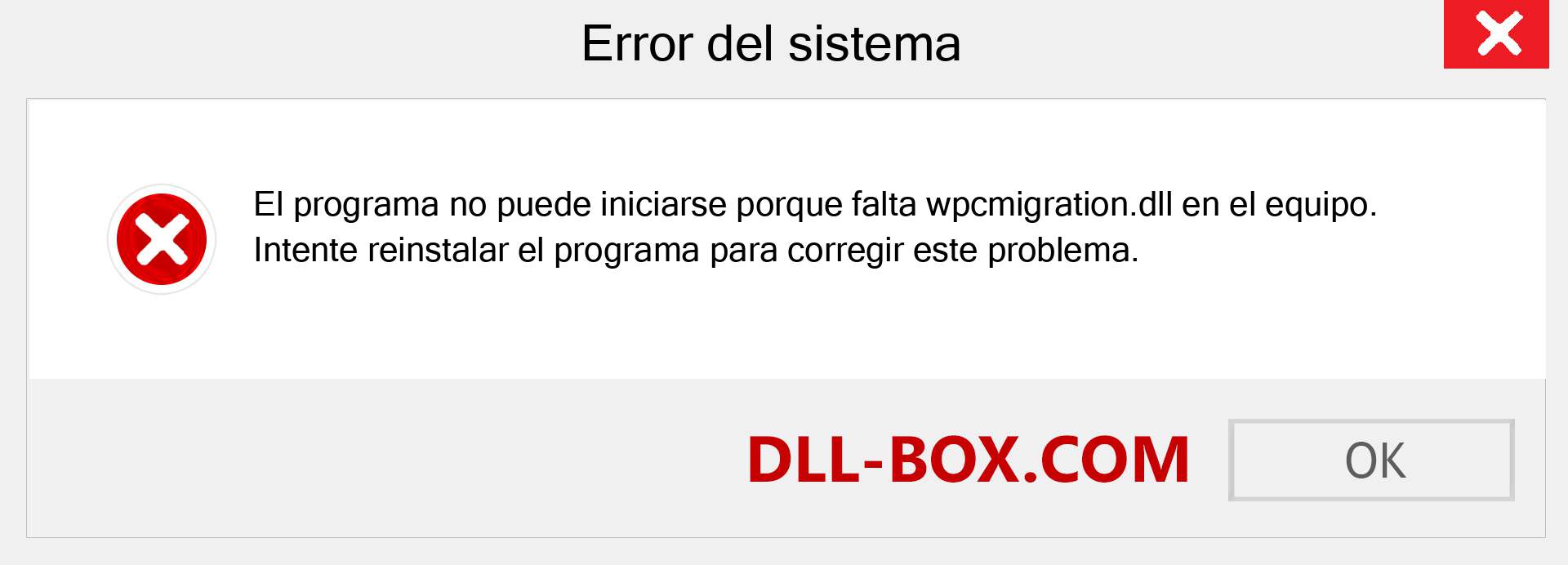 ¿Falta el archivo wpcmigration.dll ?. Descargar para Windows 7, 8, 10 - Corregir wpcmigration dll Missing Error en Windows, fotos, imágenes