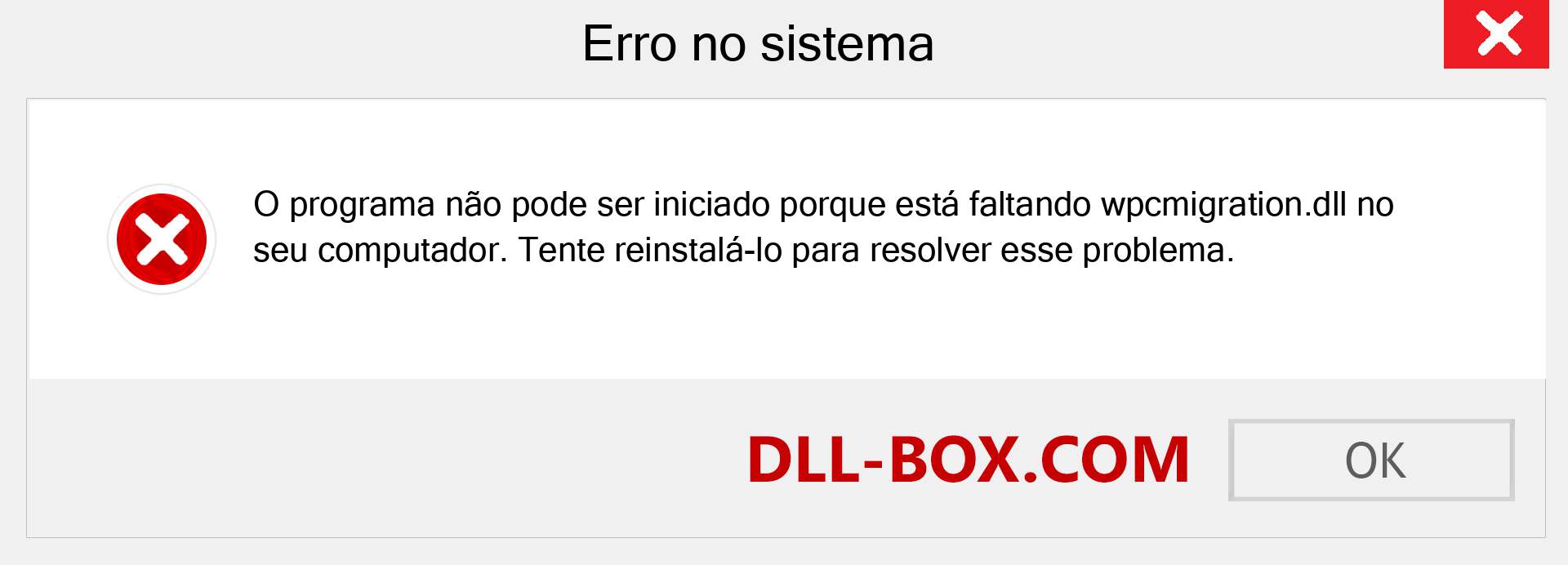 Arquivo wpcmigration.dll ausente ?. Download para Windows 7, 8, 10 - Correção de erro ausente wpcmigration dll no Windows, fotos, imagens